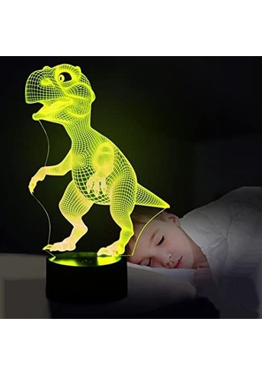 Soulader Uzaktan Kumandalı Dinozor Şekilli Led Gece Lambası Çocuk Odası Aydınlatması Siyah