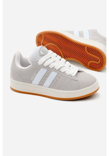 Termo Taban Yanı Şeritli Bağcıklı Kadın Gri Spor Ayakkabı Tbzer005 Gri