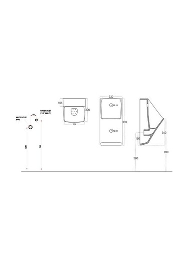 Lucco Loop 32 CM Fotoselli Pisuvar Siyah