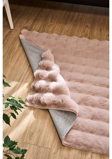 Yünteks Bubble Kabartmalı Peluş Post Halı 120x180 Pudra