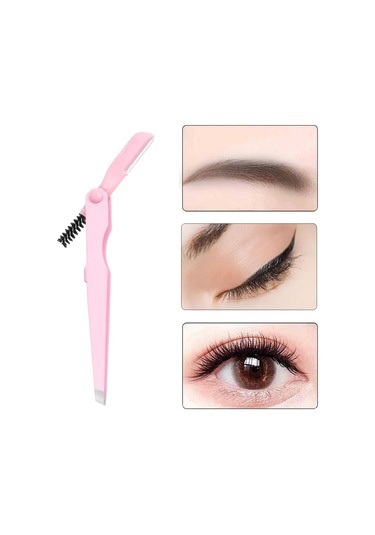 Homyl Kaş Cımbızı Paslanmaz Alet 4mm Düz Uçlu Cımbız Çok Pembe