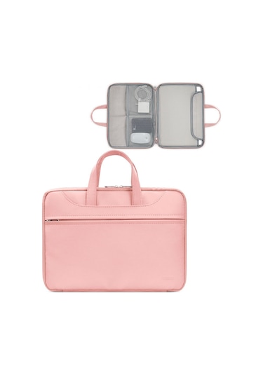 Baona Bn-q006 Pu Deri Tam Açılan Laptop Çanta 13 / 13.3 İnç Pembe Siya