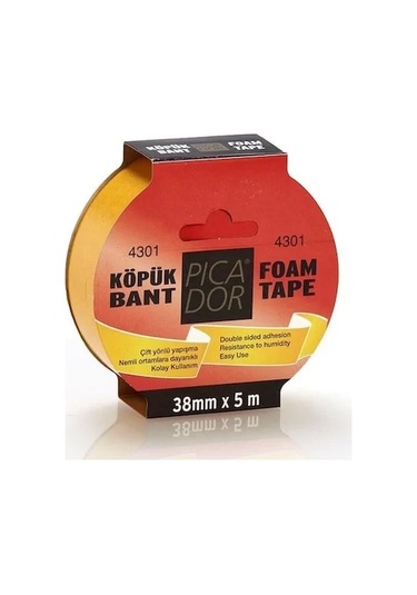 Picador Çift Taraflı Köpük Bant 38mmx5m Askılı Ko004