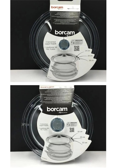 Paşabahçe Borcam Kapak 2 Li Set Cam Tencere Kapağı