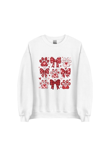 Pati Love Aşk Sweatshirt - Sevgililer Günü Özel BEYAZ