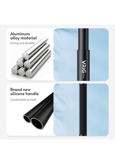 Vrıg Tp-13 53,5 İnç Selfie Çubuğu Alüminyum Alaşımlı 6 Bölümlü, 14 İnç Vida Ve Montaj Adaptörü