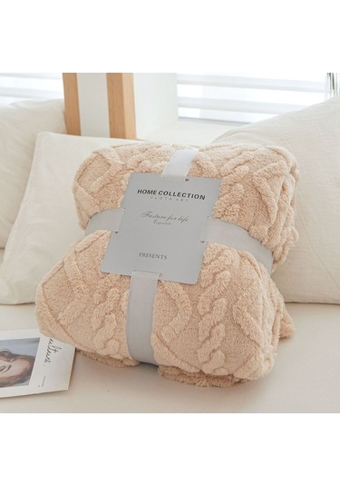 Novahub Mercan Polar Basit Battaniye İskandinav Tarzı Çiçek Gazlı Bez Klima Yorgan Yumuşak Nefes Wrap Battaniye Atmak Yatak Örtüsü Ekose Haki Haki