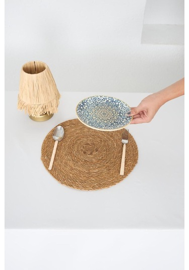 Kahverengi Jüt Hasır Amerikan Servis 2'li Supla Kahverengi