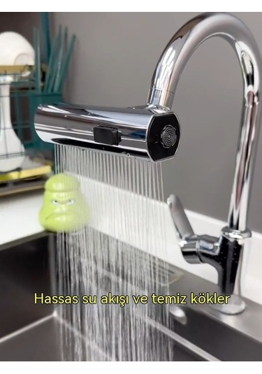 Dancemonkey Aircraft Carrier Sıçramaya Dayanıklı Mutfak Musluğu, Gri Gri