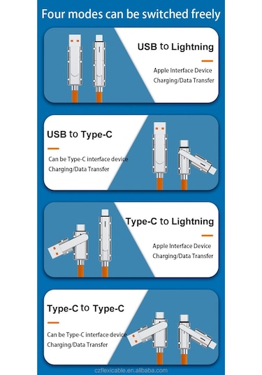 Type-c Type-c Type-c Lightning Usb Type-c Usb Lightning 120w 6a Turbo Hızlı Şarj Ve Data Kablosu Senalstore