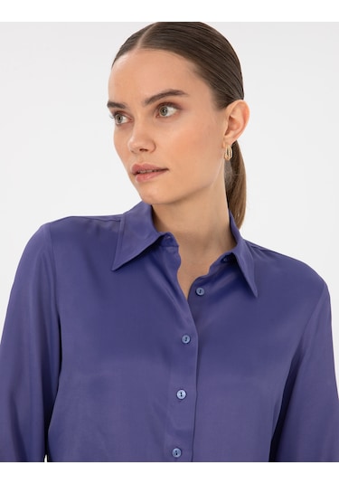 Pierre Cardin Kadın Mor Gömlek Desenli 50318229-vr038 Mor
