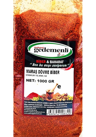 Mahmut Gedemenli Maraş Dövme Biber 1 KG