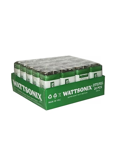 Wattsonix 9 Volt Pil 20 Li Paket 9v Pil