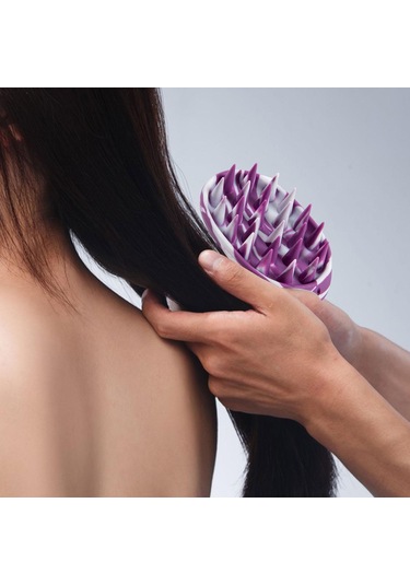 Suntek Saç Derisi Masaj Aleti Yıkama Bakım Fırçası Ev Banyo Menekşe