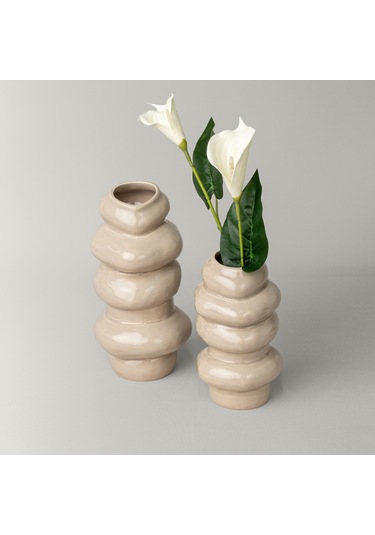 Linens Callen 11,5x11x20 Cm Vazo Bej Bej