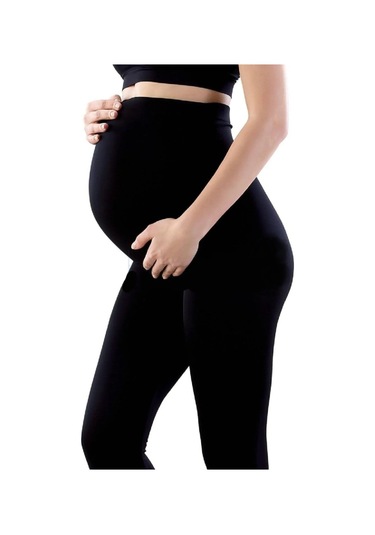 Kadın Dikişsiz Hafif Korseli Bel Ayarlı Siyah Hamile Taytı 1 Aadet Hamile Külodu Hediyeli