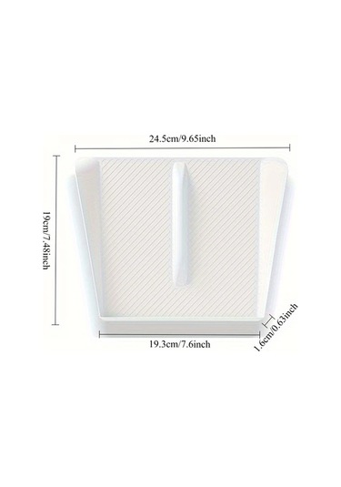 Honeybeeshop Tesla Model X S 2022 2024 İçin Silikon Pedal Kaymaz Sarj Merkezi Konsol Aksesuarı Doku Detaylı Nötr Gri