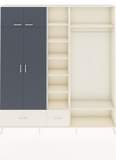 Arges Dolap 12 Raflı 2 Çekmeceli 2 Askılı 220x30x243 Aytaşı-antrasit/aytaşı Antrasıt/aytası Arges Dolap 12 Raflı 2 Çekmeceli 2 Askılı 220x30x243 Aytaşı-antrasit/aytaşı Antrasıt/aytası