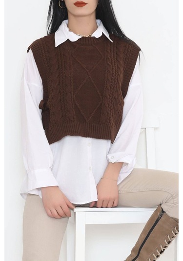 Bensu Store - Püsküllü Süveter Kahve - 355.1577. 001
