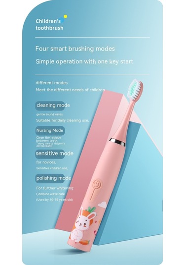 Eastmeeetwest--elektrikli Çocuk Diş Fırçasının Altı Fırça Başlığı Sarı