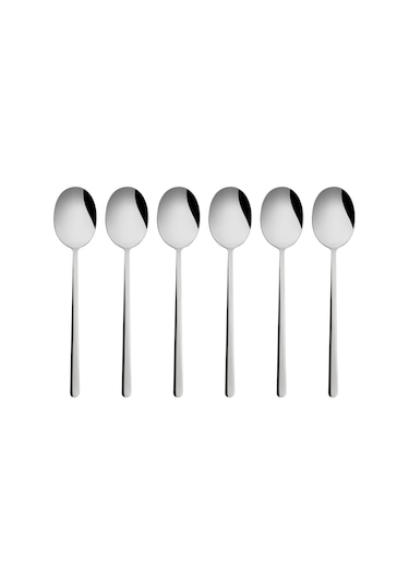 Emsan Bead 6 Parça 18/10 Paslanmaz Çelik Çay Kaşığı Seti Platin Gümüş