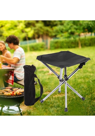 Homyl Kamp Taburesi Küçük Katlanır Sandalye Hafif Seyahat L Siyah Çok Renkli
