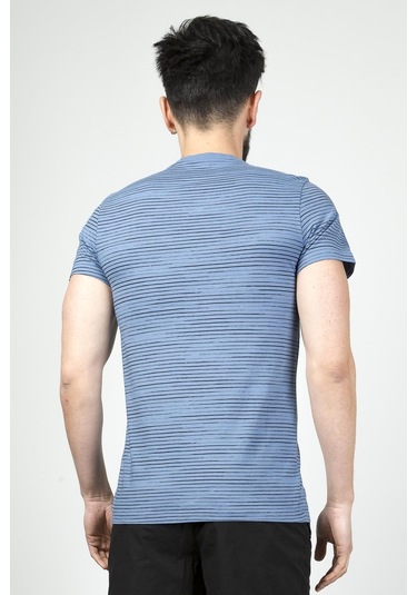 Cazador Erkek Bisiklet Yaka Tshirt 4014 İndigo 001