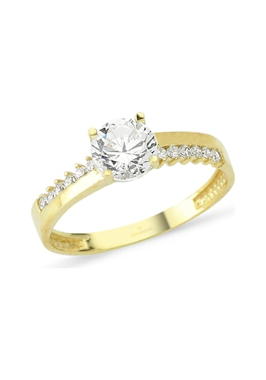 Altın Tektaşlı Yüzük As8Y83 Altınsepeti