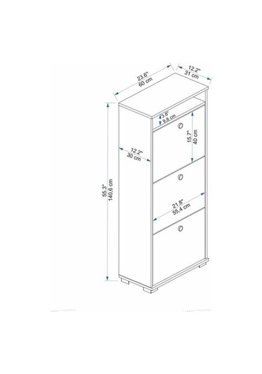 Just Home Rina Raflı Kapak Ayakkabılık - Barok Ceviz Barok Ceviz