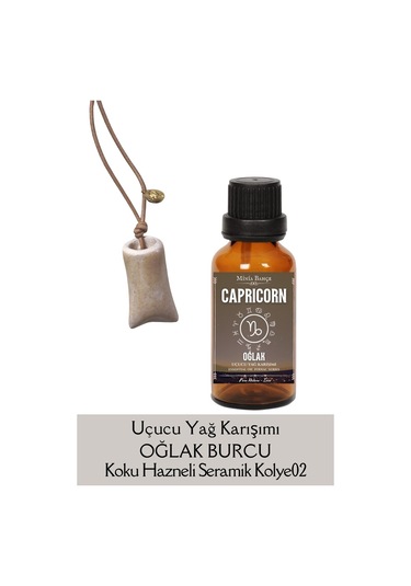 Minia Bahçe Oğlak Burcu - Capricorn Uçucu Yağ Karışımı 10 ML + Koku Hazneli Kolye02