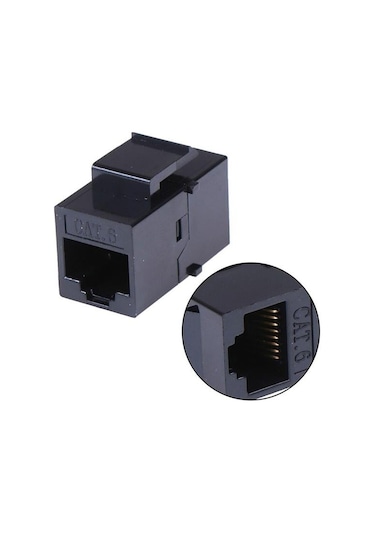 Powermaster Pm-25454 Rj45 Cat6 Dişi/dişi 8p-8c Ara Kaplin Coupler Adaptör Siyah