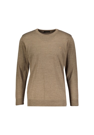 Finesuits Erkek Düz Yünlü Kazak 2422201003.dzoyr Vizon