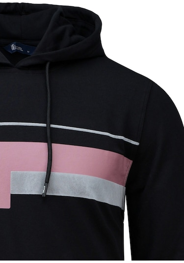 Hatemoğlu Siyah Regular Fit Baskılı Kapüşonlu Sweatshirt 2977611 Siyah