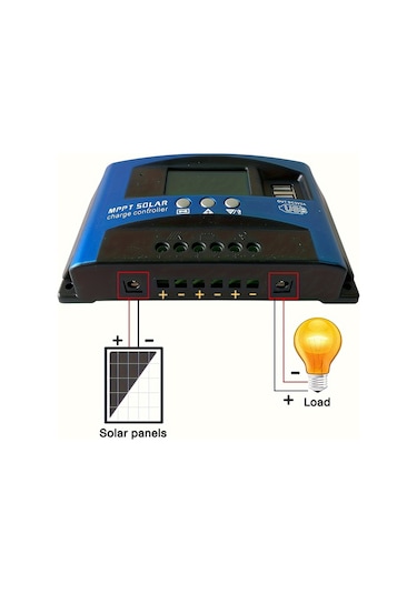 Güneş Kontrol Cihazı 10a Çift Usb Lcd Ekran 12v 24v