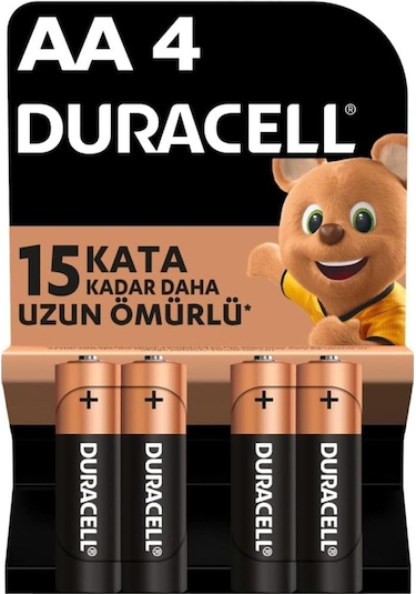 Duracell LR6/MN1500 1.5 V Alkalin AA Kalem Pil 4'lü Paket
