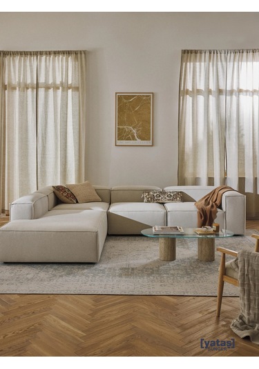 Most Mollis Pro 4 Modül Sol Köşe Koltuk 01 Kırık Beyaz Keten Kuma