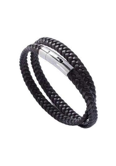 Fastbuy Moda Erkek Kadın Çok Katmanlı Sarma Trend Vintage Bilezikler Paslanmaz Çelik Tokalı Kahverengi Takı Hediye Bileklik Kahverengi