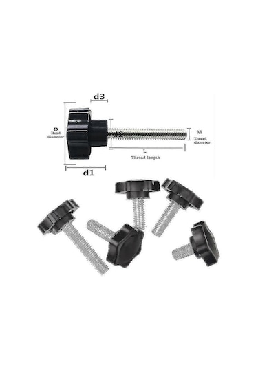 5/10 Adet Yıldız Şeklinde Dişli Sıkma Sapı Cıvatası Bakalit El Topuzu Sıkma Vidası Endüstri Ekipmanları Plastik Çelik M5 M6 M8 M5x12 5 Adet Diğer
