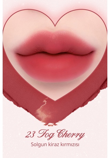 Dasique Kalp Tasarımlı Yoğun Pigmentli Köpük Yapılı Kadife Bitiş Sunan Ruj Souffle Color Pot 23 Fog Cherry 23 Fog Cherry