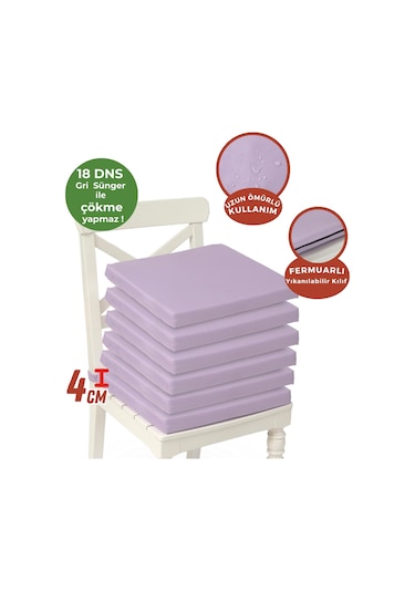 Xpermate 6'lı Sandalye Minderi Su İtici Kumaş 40 x 40 CM Lila