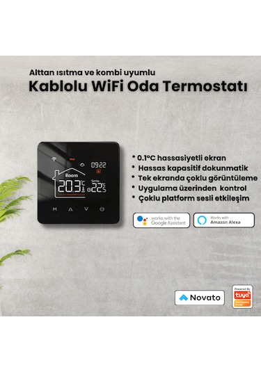 Wifi Kablolu Akıllı Oda Termostatı Tuya - Smart Life Uyumlu