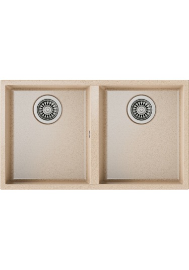 Teka Square 760 Tg Çift Hazneli Tezgah Altı Tegranite Eviye - Avena Bej - 115260026