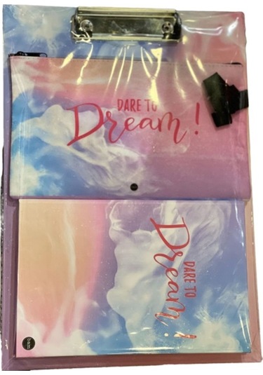 Dare To Dream 3lü Set Pembe Sekreterlik Kalemlik Ve Defter