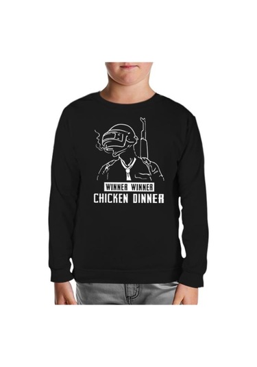 Pubg - Winner Winner Siyah Çocuk Sweatshirt Siyah