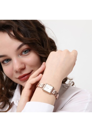 Maiar Kare Kasa Rose Kordon Kadın Kol Saati Rose Gold