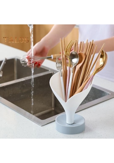 Beyaz Talos Plastik Huni Chopstick Drenaj Raf Meyve Sebze Süzgeç Raf Mutfak Dekor