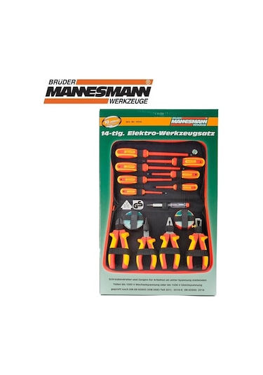 Mannesmann 11214 Vde İzoleli Tornavida Pense Seti, 14 Parça