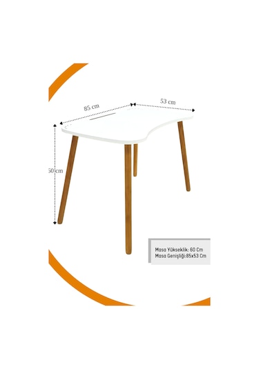 Ders Çalışma Masa Sandalye Takımı 4-12 Yaş Beyaz