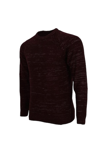 Erkek Kazak Sıfır Yaka Bordo Rar01114 001