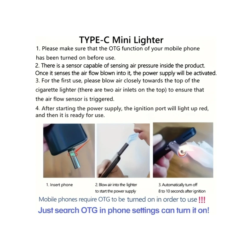 Oldfriend Altın Usb-c Çakmak - Pilsiz Alüminyum Hava Yoluna Uygun Seyahat Çakmağı Altın